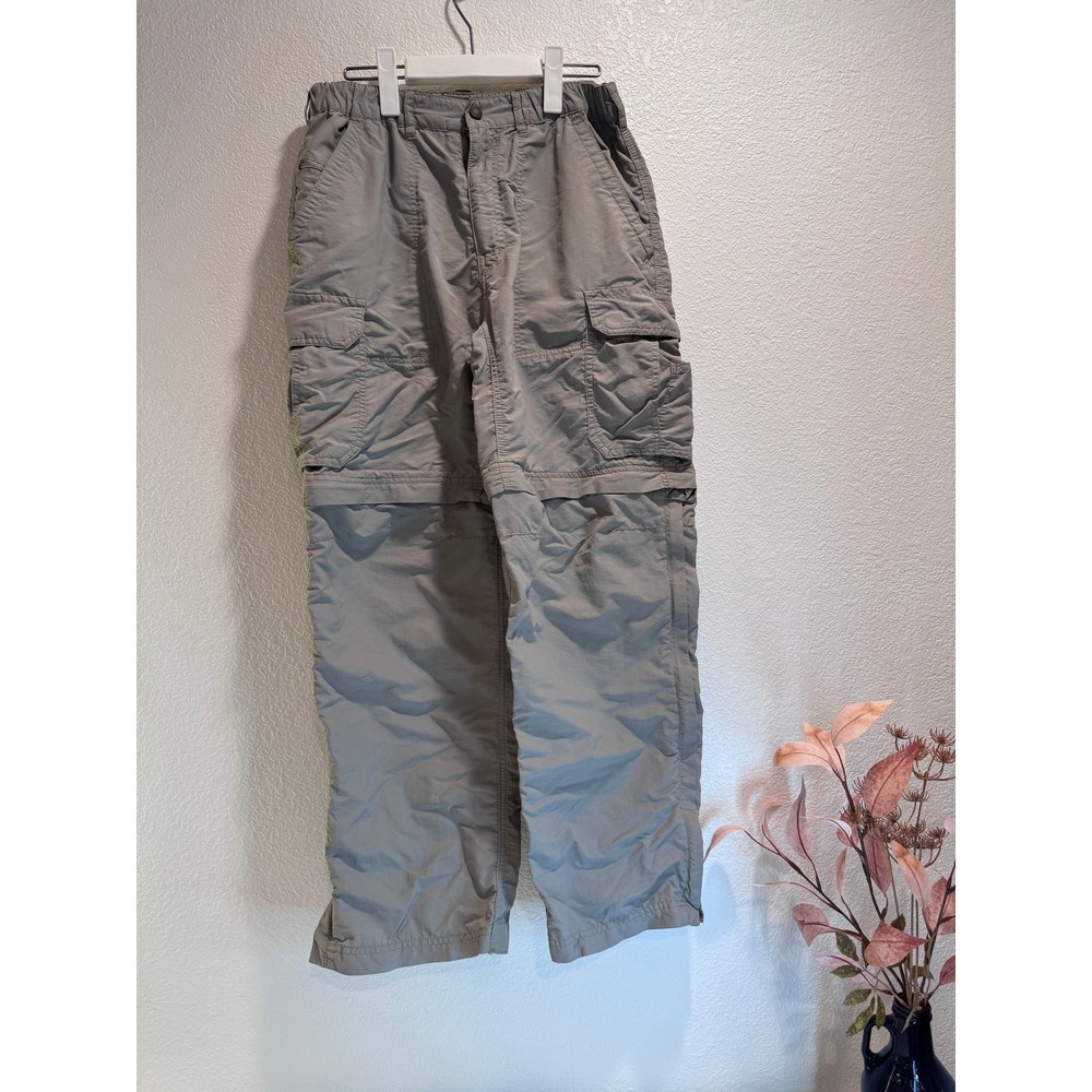 REI Women Convertible Cargo Pants M 30L Beige Hiking Zip-Off UPF 50+ Travel